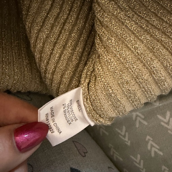 superdown Metallic Gold Ribbed Tank - Picture 5 of 5